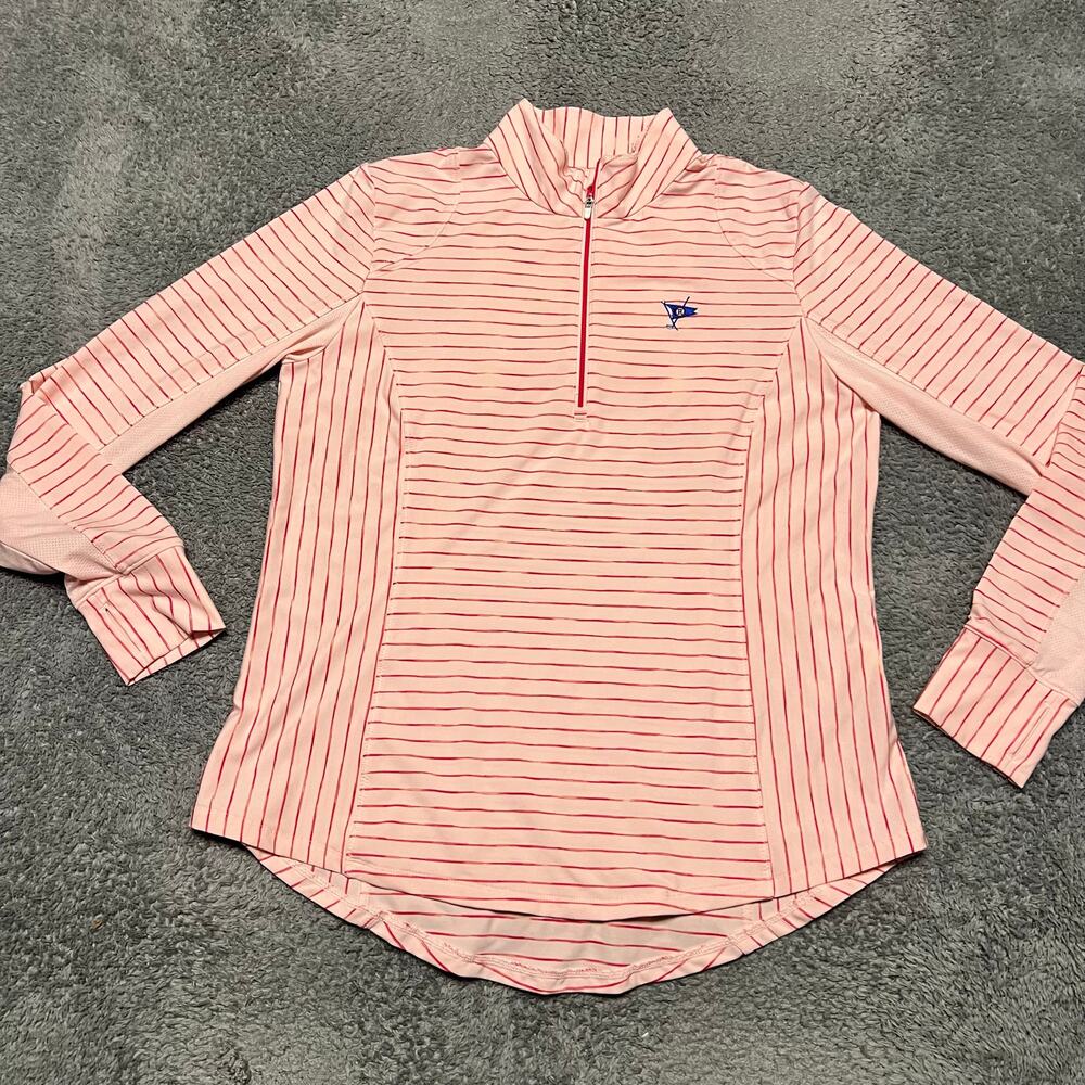 Zero Restriction Shirt Womens Large Golf Long Sleeve Striped Pink